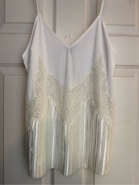 Express White V-Neck Tank Top
